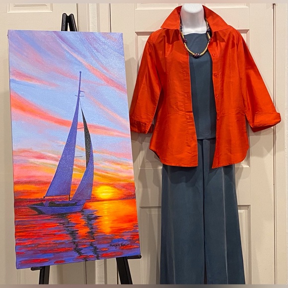 SAILING AT SUNSET high quality art print - Picture 6 of 6